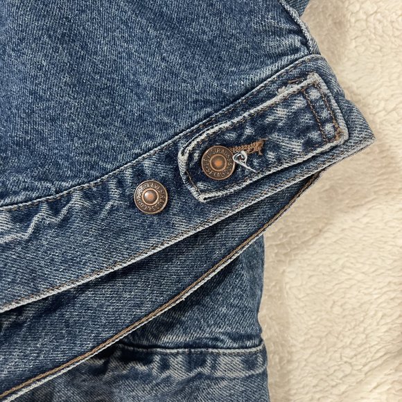 Vintage Levi's denim jacket with leather collar men's size L - Picture 12 of 14